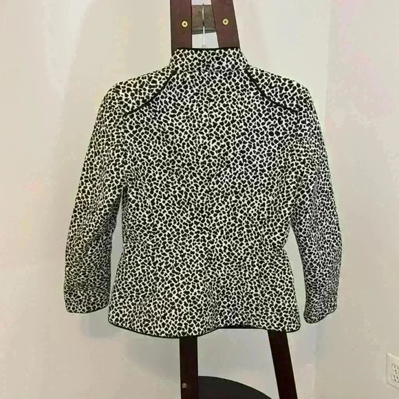 Women’s J. McLaughlin Black and White Leopard Print Button Up Jacket Blazer Sz 2 - Picture 5 of 5